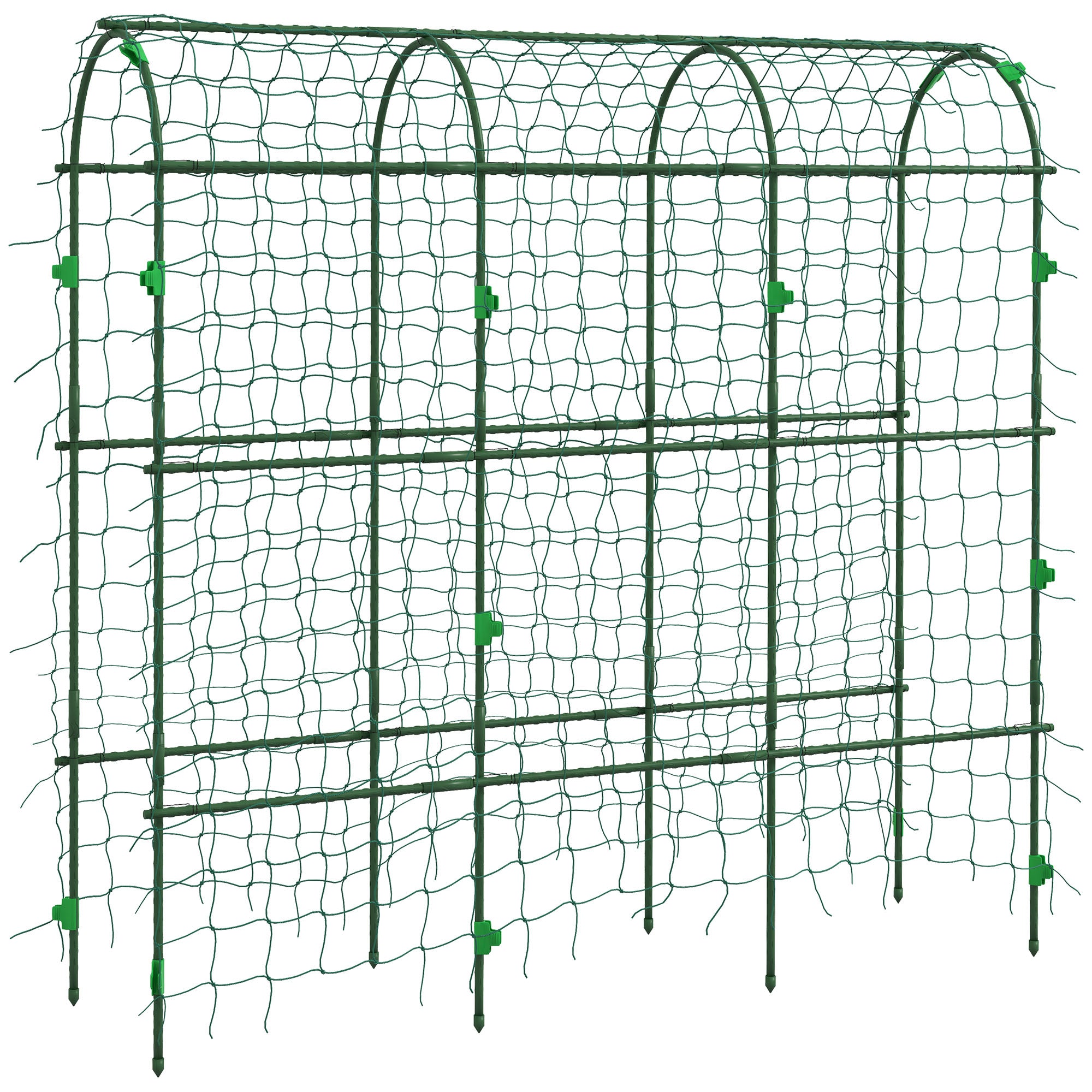 Outsunny 183 cm Tall Metal Garden Trellis, Arch Trellis for Climbing Plants Outdoor with Climbing Net 
