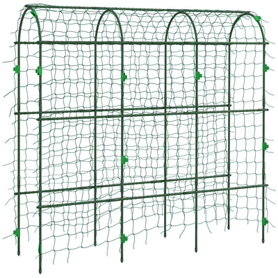 Outsunny 183 cm Tall Metal Garden Trellis, Arch Trellis for Climbing Plants Outdoor with Climbing Net 