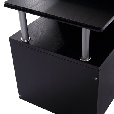 HOMCOM Computer Desk PC Workstation with Drawer Shelves CPU Storage Rack Home Office Furniture 152 x 60 x 88cm (BLACK) 