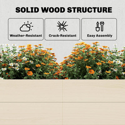 Outsunny Wooden Raised Bed for Garden, 620L Extra Large Raised Garden Bed with Open Bottom, Outdoor Elevated Planter Box 
