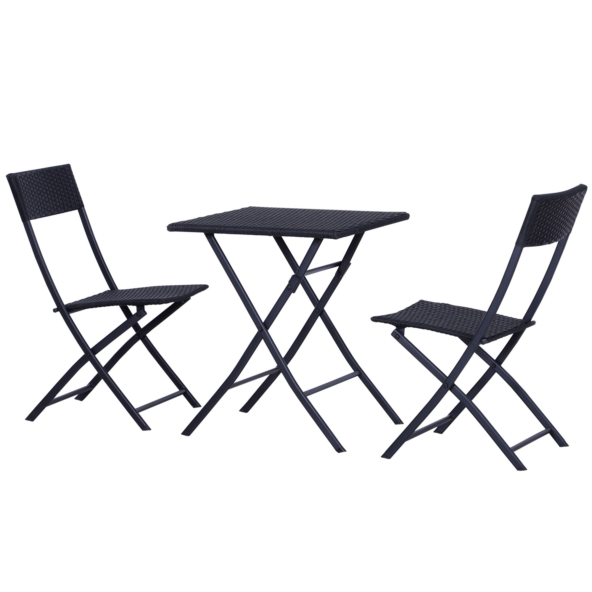 Outsunny 2-Seater Rattan Furniture Set-Black 