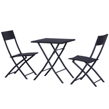 Outsunny 2-Seater Rattan Furniture Set-Black 