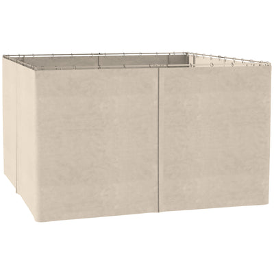 Outsunny 4 Pack Replacement Gazebo Curtains Privacy Panel for Most 3 x 4m Gazebo Canopy Pavillion Outdoor Shelter Sidewalls Accessories Beige 