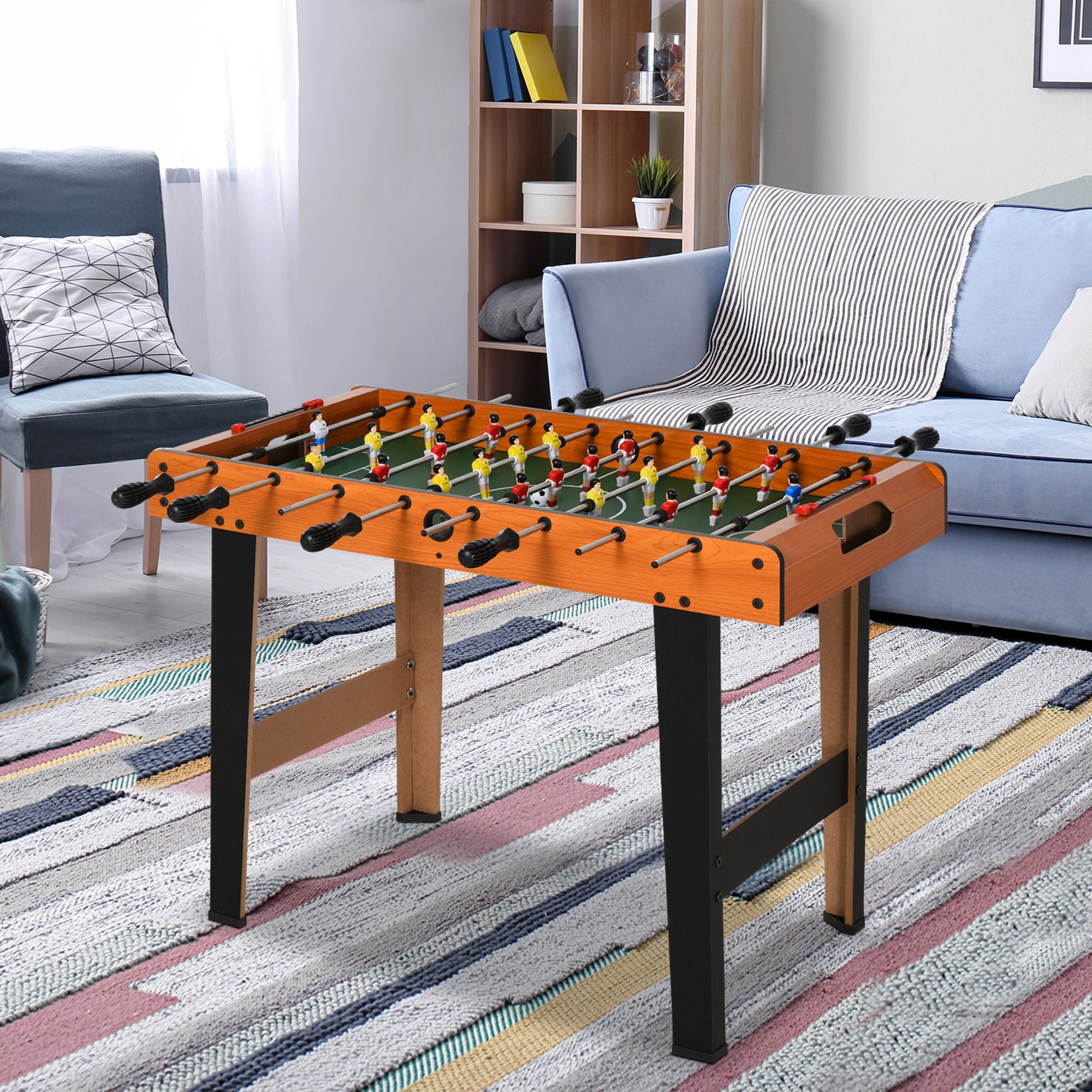 HOMCOM Football Table Heavy Duty  84.5cm for Arcades, Pub, Game Room, 8 Rods, 2 Foosballs 