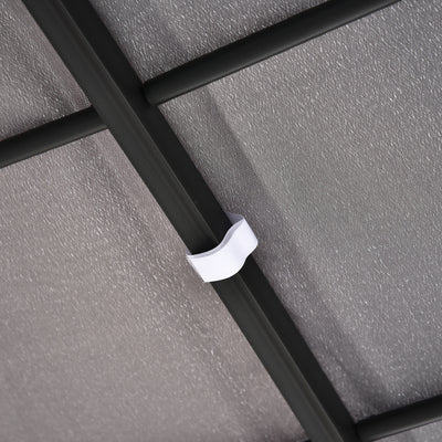 Outsunny 3x3m Freestanding Metal Wall Awning Canopy Grey 