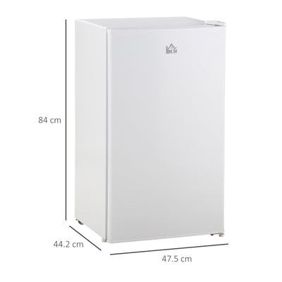 HOMCOM 91 Litre Freestanding Under Counter Fridge Freezer, Small Fridge with Chiller Box, Adjustable Thermostat, 47.5cm Wide, White 