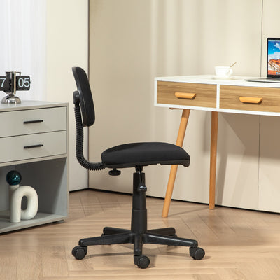 HOMCOM Small Armless Office Chair - Black 