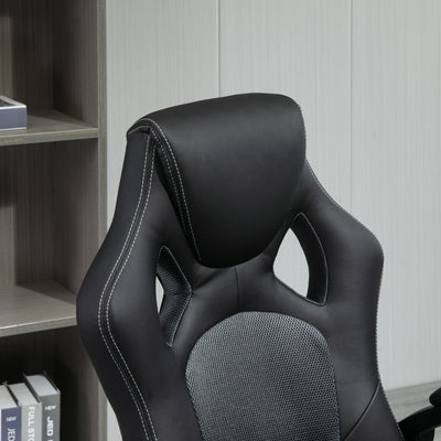 Vinsetto High-Back Office Chair Faux Leather Swivel Computer Desk Chair for Home Office with Wheels Armrests Black 