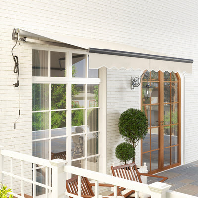 Outsunny 2.5 x 3m Electric/Manual Awning, with Remote - Beige 