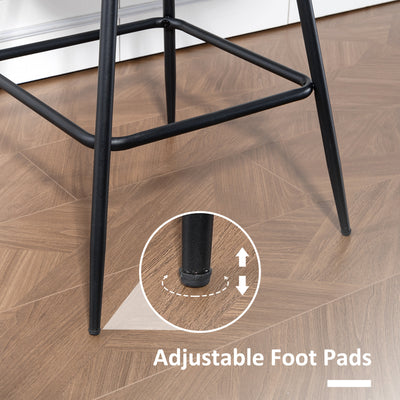HOMCOM Set of 2 PU Leather Swivel Bar Stools - Black 