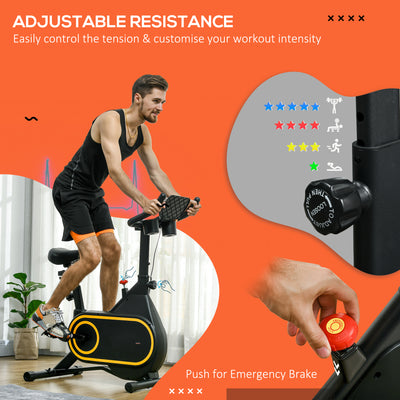 SPORTNOW Magnetic Indoor Cycling Bike, Exercise Bike with Silent Flywheel, LCD Display, Tablet Holder, Comfortable Seat 
