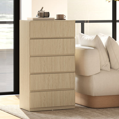 HOMCOM Chest of Drawers, 5-Drawer Storage Cabinets, Modern Dresser, Storage Drawer Unit for Bedroom 