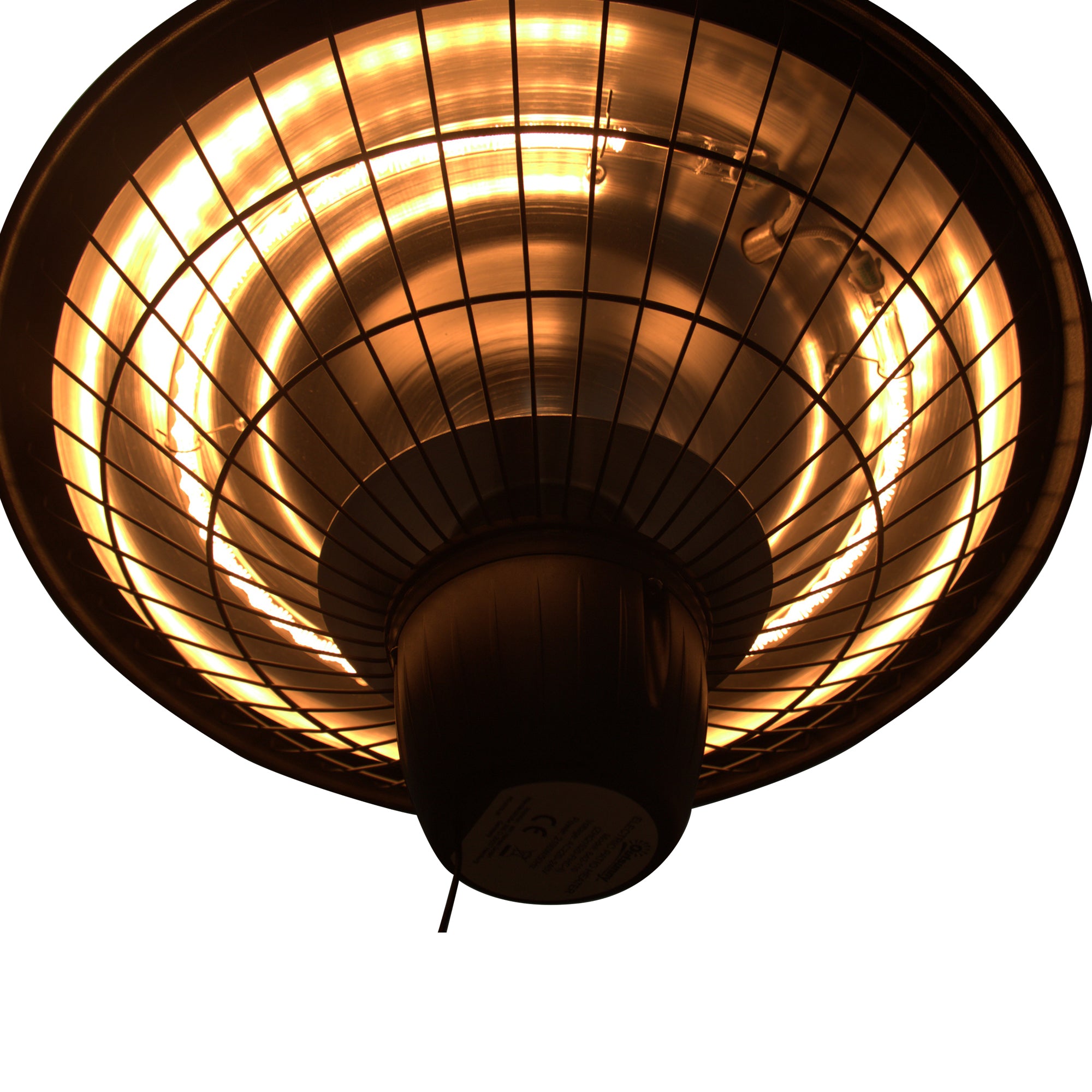 Outsunny 2100W Outdoor Ceiling Mounted Halogen Electric Heater Hanging Patio Garden Warmer Light - Black 