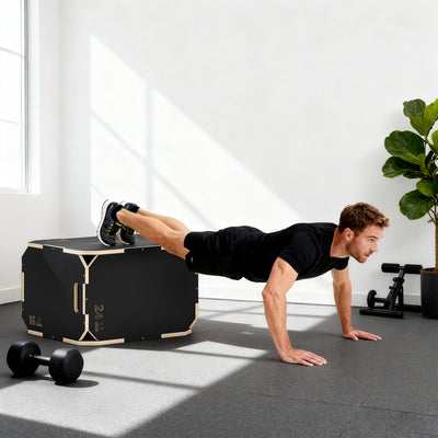 SPORTNOW Non-Slip Plyo Box, Corner-free Wooden Jump Box, 41 x 61 x 51 cm 