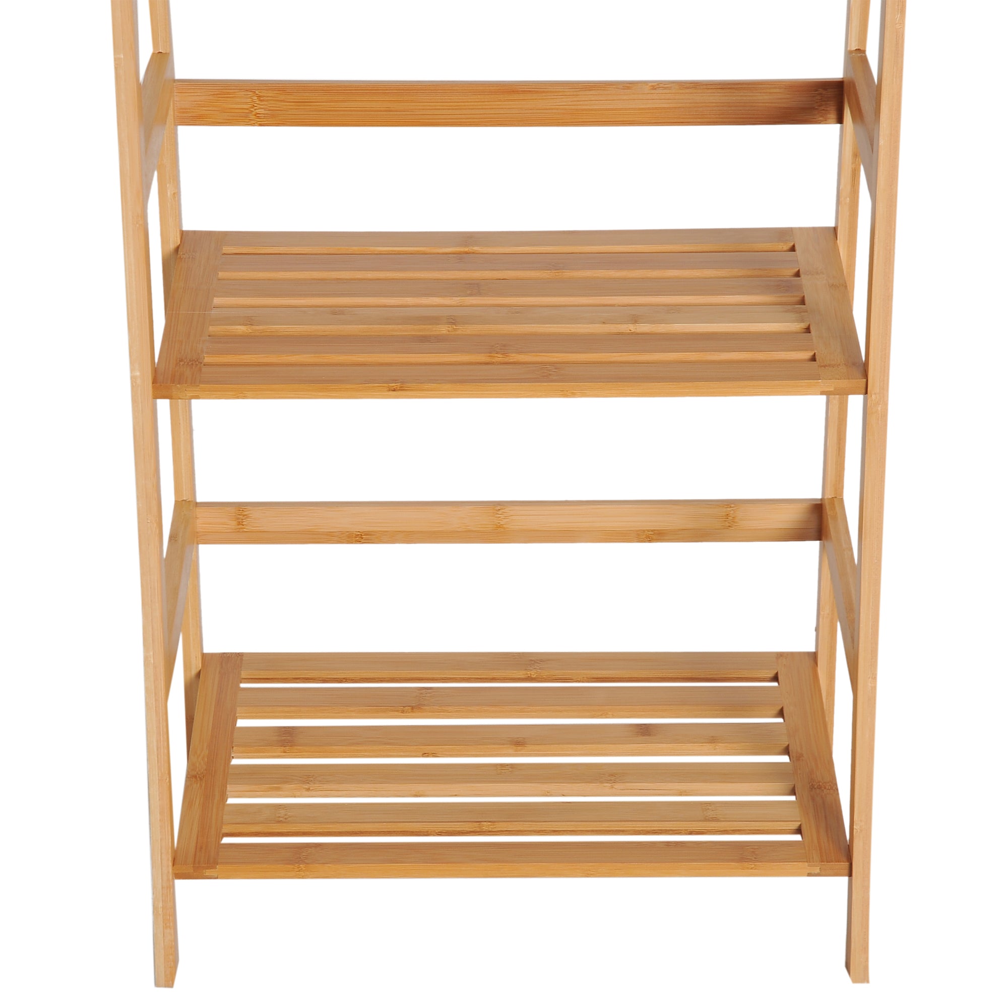HOMCOM Bamboo Ladder Shelf, 4-Tier Bookshelf, Freestanding Bookcase for Living Room, Study, Bedroom, Home Office, 48 x 31.5 x 120cm, Natural Wood Effect 