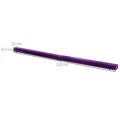 HOMCOM 2.1M 7FT Gymnastics Folding Balance Beam Home Gym Training Exercise Sports - Purple 