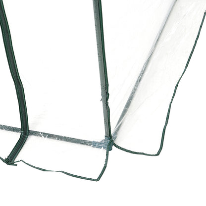 Outsunny Walk-in Polytunnel Greenhouse with Roll-up Door Transparent Tunnel Greenhouse with Steel Frame and PVC Cover, 2.5 x 2m 