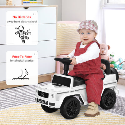 HOMCOM 3 in 1 Kids Ride On Car G350 Licensed Foot To Floor Slider Toddler Push Along NO POWER White 12-36 months 