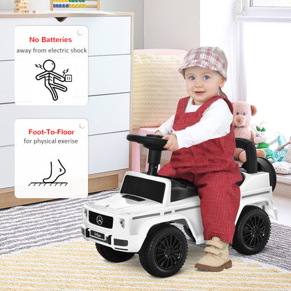 HOMCOM 3 in 1 Kids Ride On Car G350 Licensed Foot To Floor Slider Toddler Push Along NO POWER White 12-36 months 