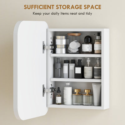 HOMCOM Bathroom Medicine Cabinet with Mirror, Bathroom Wall Cabinet with Adjustable Shelves, Soft Close Hinges, White 