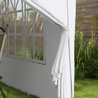 Outsunny 3 x 3m Pop Up Gazebo, Wedding Party Canopy Tent Marquee with Carry Bag and Windows, White 