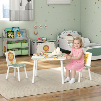 AIYAPLAY 3-Piece Toddler Table and Chair Set, Kids Table with 2 Chairs Set for Bedroom, Nursery, Playroom, Green 