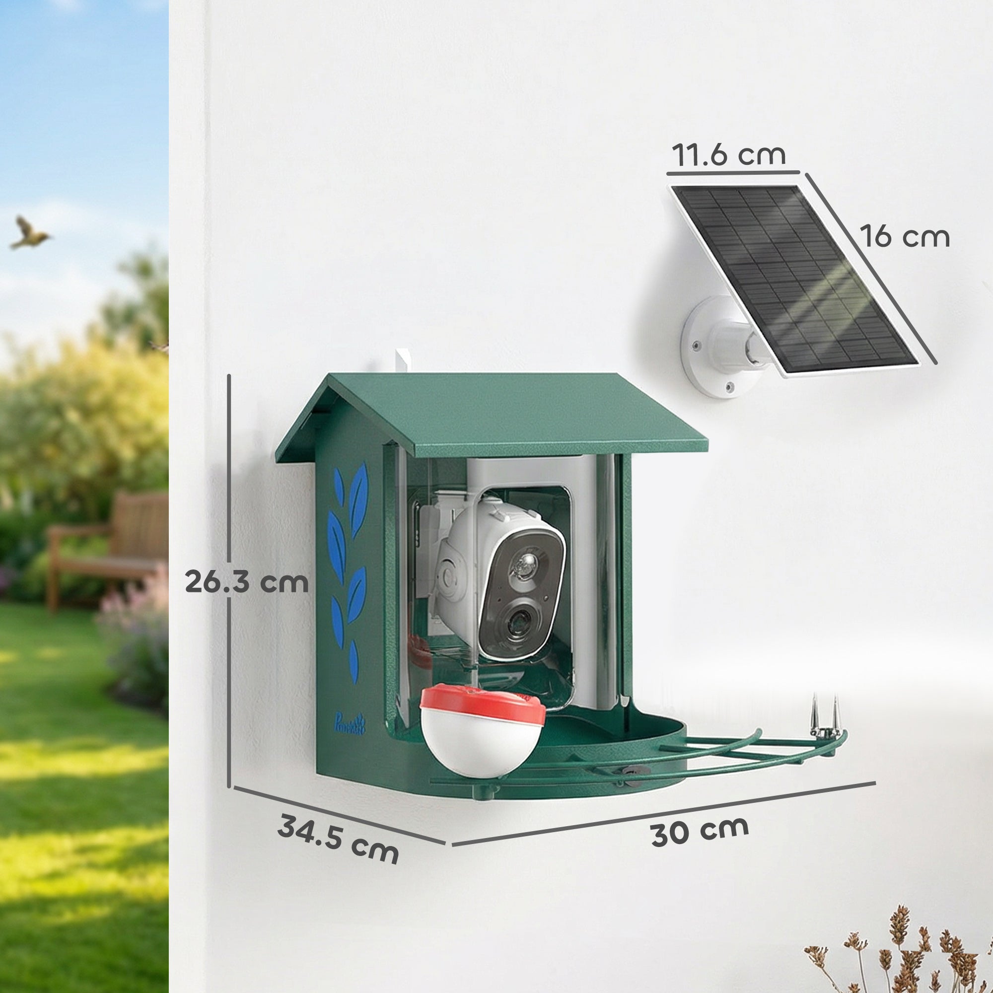 PawHut Smart Bird Feeder Camera 2K HD with AI Identifies 16,000+ Species, 2K HD Auto Capture Video, APP Instant Notifications 