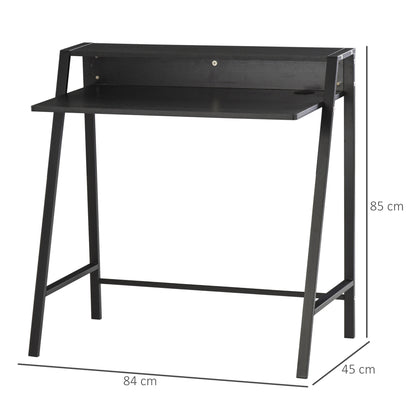 HOMCOM Writing Desk Computer Table Home Office PC Laptop Workstation Storage Shelf 84L x 45W cm Black 
