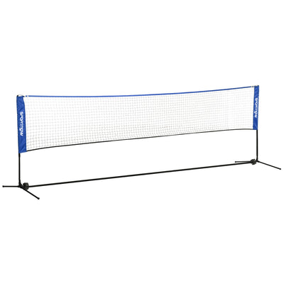 SPORTNOW 4m Badminton Net, Height Adjustable Outdoor Sports Net, with Carry Bag, for Tennis, Pickleball, Volleyball, Blue 