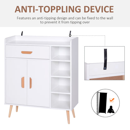 HOMCOM Sideboard, Side Cabinet, Floor Cupboard with Storage Drawer for Hallway, Kitchen, Bedroom, Living Room, White 