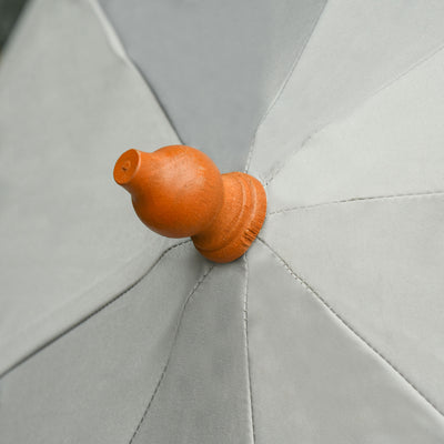 Outsunny 2.7m Elegant Wooden Frame Parasol Umbrella - Grey 