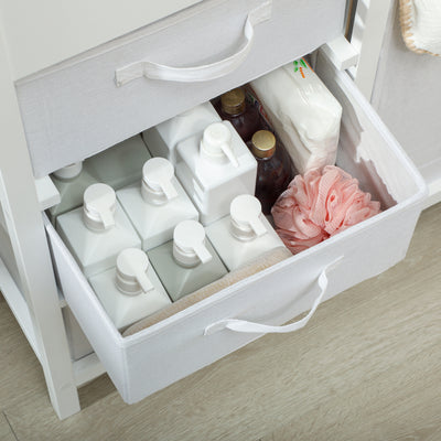 AIYAPLAY Baby Changing Unit with 4 Storage Drawers, Mat for Bedroom Nursery, 84 x 84.5 cm, White 