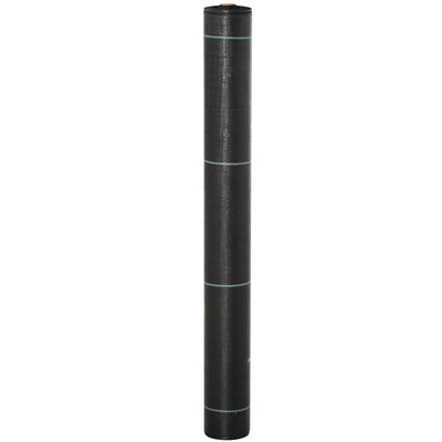 Outsunny 1m x 50m Weed Control Membrane, Heavy Duty Weed Control Barrier Fabric, 90gsm Ground Cover for Patios, Garden, Flower beds, Landscaping 