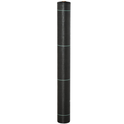 Outsunny 1m x 50m Weed Control Membrane, Heavy Duty Weed Control Barrier Fabric, 90gsm Ground Cover for Patios, Garden, Flower beds, Landscaping 