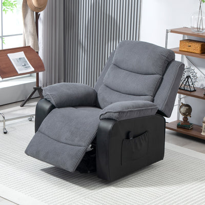 HOMCOM Power Lift Recliner Chair for Elderly, Patchwork Design Oversized Electric Riser and Recliner Armchair for Living Room with Remote Control, USB Port and 2 Side Pockets, Dark Grey 