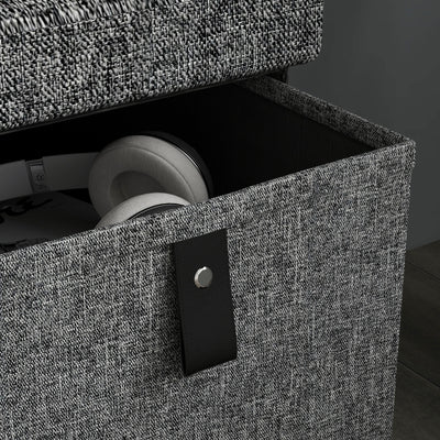HOMCOM Six-Drawer Shoe Storage Bench, with Padded Top Seat - Dark Grey 