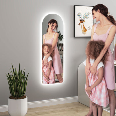 HOMCOM 120 x 40cm Arch Mirror, with LED Lights 