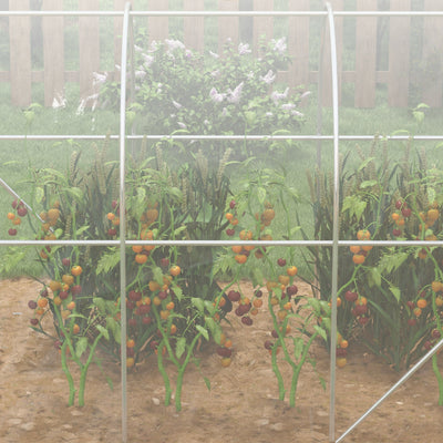Outsunny Polytunnel Greenhouse Walk-in Grow House with PE Cover, Door and Galvanised Steel Frame, 3 x 2 x 2m, Clear 