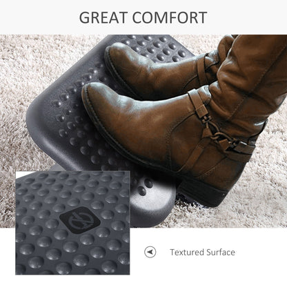 HOMCOM Footrest Adjustable Height & Angle Tilting Platform Home Office Foot Rest Charcoal Grey 