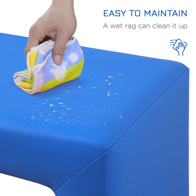 HOMCOM 2 In 1 Toddler Sofa Chair,  48 x 44 x 41 cm, for Game Relax Playroom, Blue 