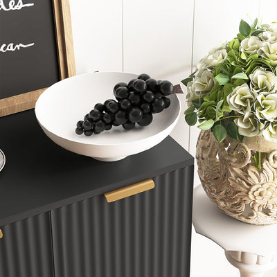 HOMCOM Sideboard Buffet Cabinet, Modern Kitchen Storage Cabinet with 4 Doors and Adjustable Shelves Black 