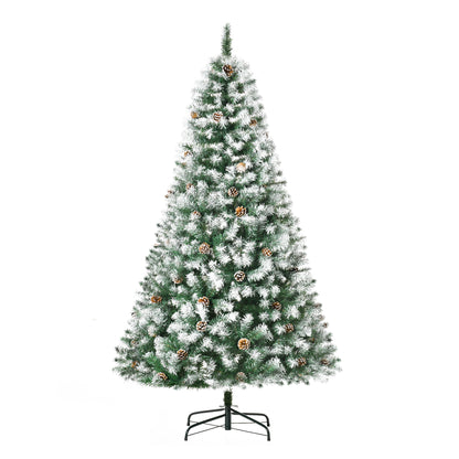 HOMCOM 6FT Artificial Christmas Tree with Pine Cones, Holiday Home Xmas Decoration Automatic Open, Green 