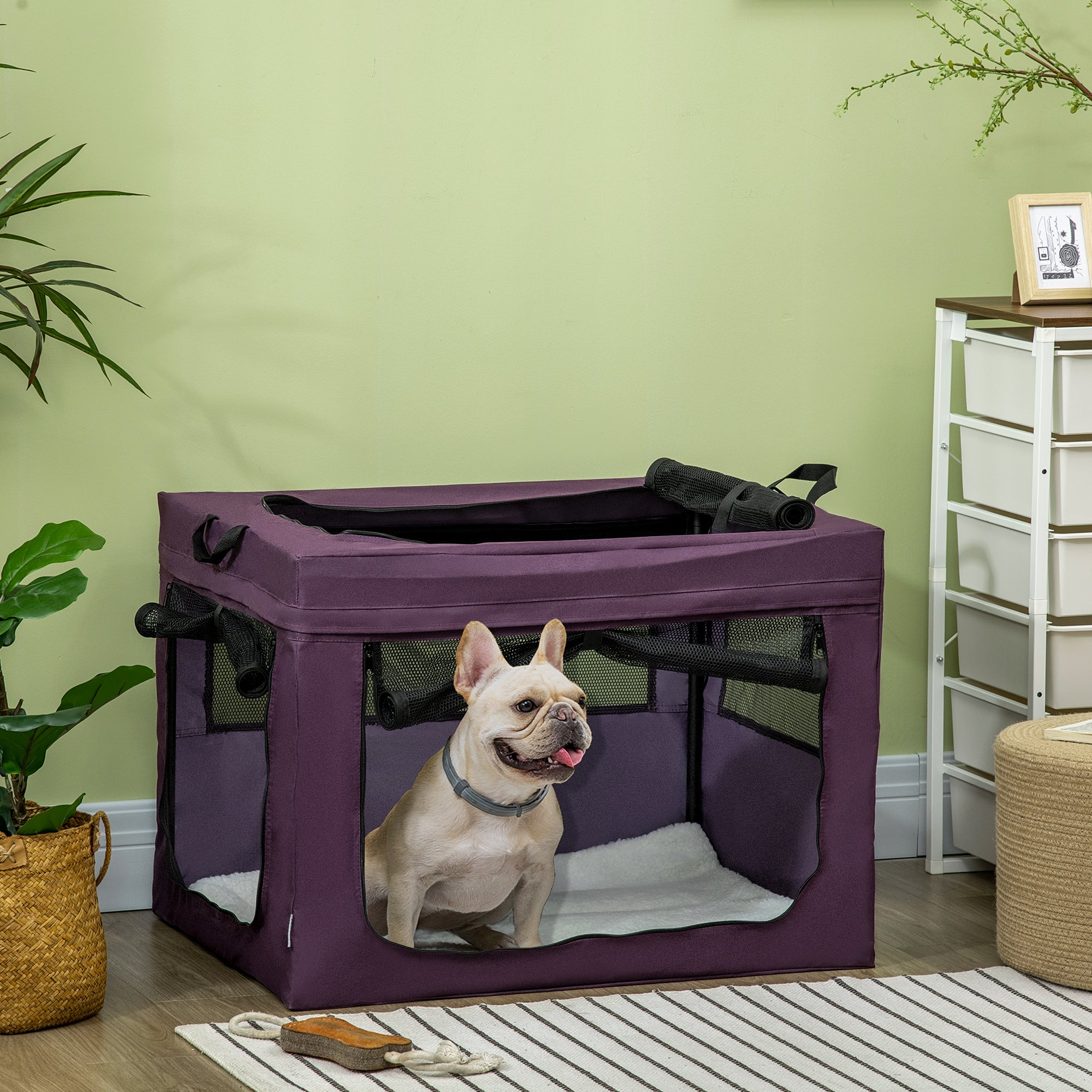 PawHut 80cm Pet Carrier, with Cushion, for Small and Medium Dogs - Purple 