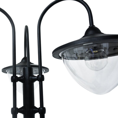 Outsunny 189cm 3-head Solar Lamp Post, Street Light with Planter, Automatic-on, 6 Hour Max Outdoor Ready LED Lighting, Black 