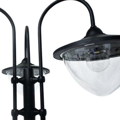 Outsunny 189cm 3-head Solar Lamp Post, Street Light with Planter, Automatic-on, 6 Hour Max Outdoor Ready LED Lighting, Black 