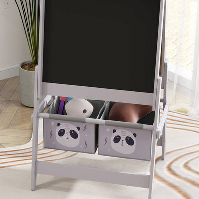 AIYAPLAY 3-In-1 Kids Easel with Paper Roll, Art Easel, with Storage - Grey 
