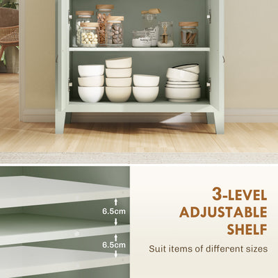 HOMCOM Farmhouse Style Sideboard - Light Green 