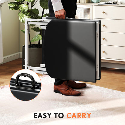 HOMCOM Portable Massage Table, 3 Section Adjustable Beauty Bed, Foldable Massage Bed with Face Hole, Recliner Chair with Removable Headrest and Armrests for Spa, Lash, Tattoo, Black