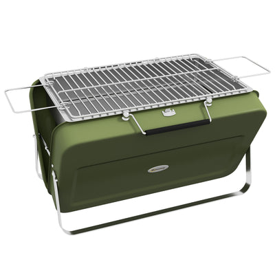 Outsunny Metal Suitable-Style Portable BBQ Grill - Green 