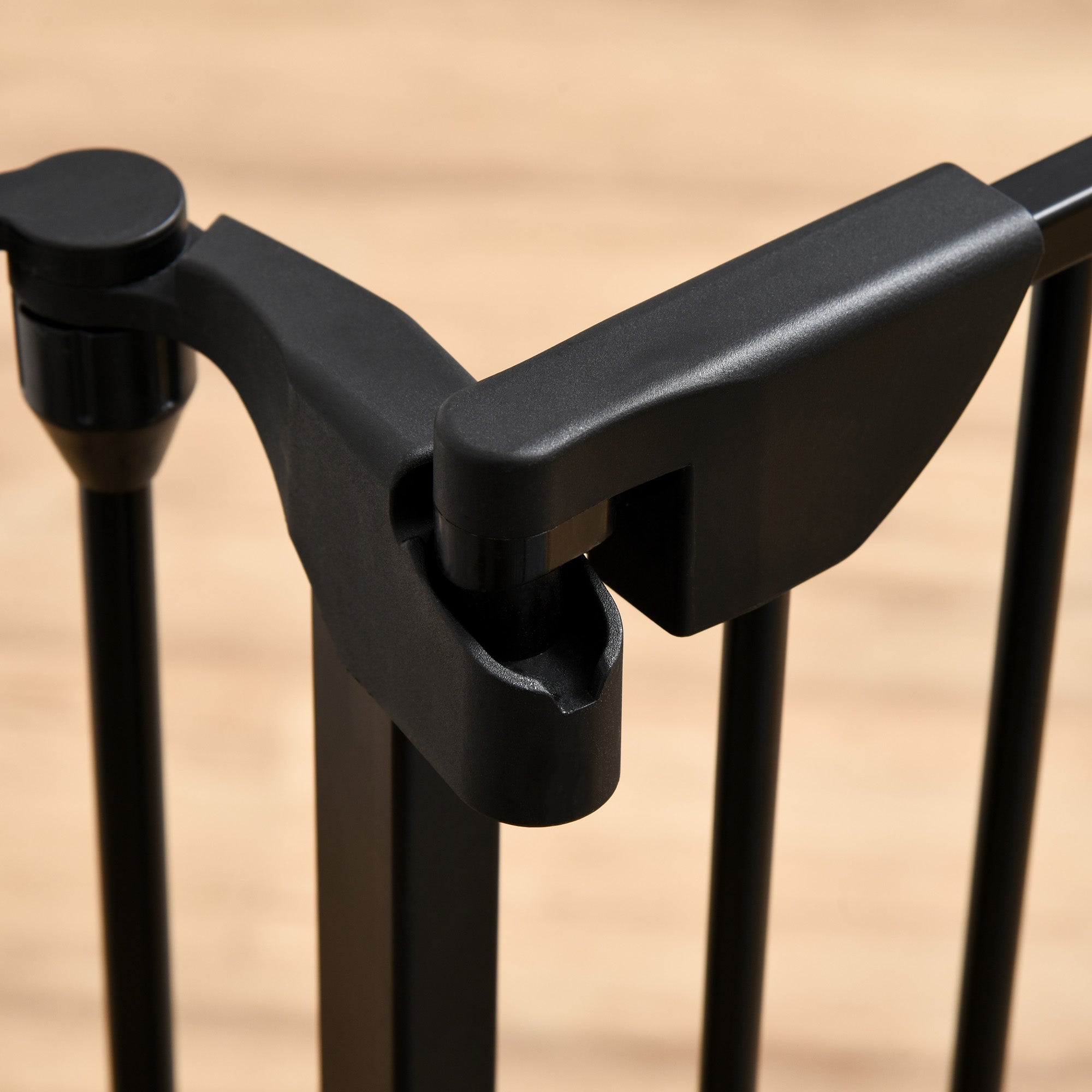 PawHut 5 Panels Pet Playpen Metal Fence w/ Walk Through Door - Black 